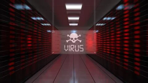 Data Center Virus Alert Stock Illustration