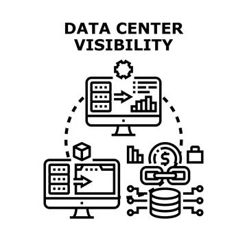 Data center visibility concept facilitating data management Stock Illustration