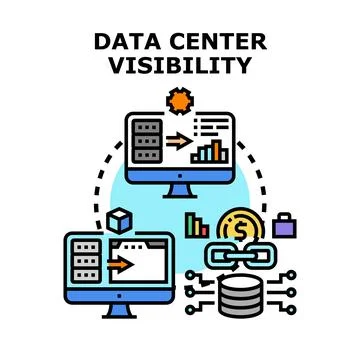 Data center visibility concept facilitating data management Stock Illustration