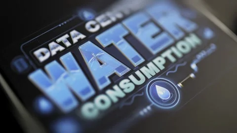 Data center water consumption touchscreen message 库存影片 344856437