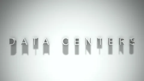 Data centers 3D title animation with shadows on a white background Stock Footage 297816152