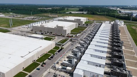 Data centers, New Albany, Ohio - aerial drone, Stock Footage 344013912