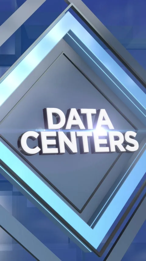 Data Centers News Transition Graphic Vertical Stock Footage 341330535
