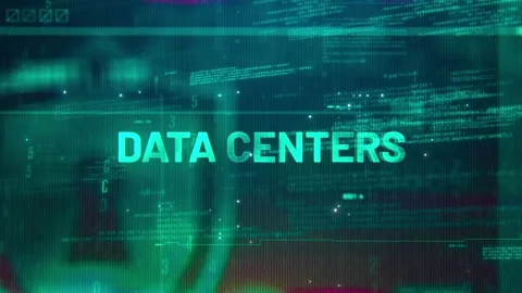 Data Centers Word on High Technology Futuristic Background Stock Footage 343460279