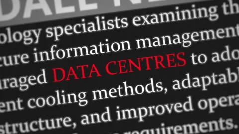 Data Centre Cloud Computing News Style Typography Match Cut Motion Graphics Stock Footage 342038873