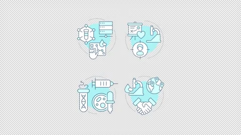 Data centric biotechnology blue concept icons animation set Stock Footage 344178968