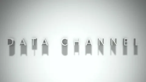 Data channel 3D title animation white text on a white background Stock Footage 299373067