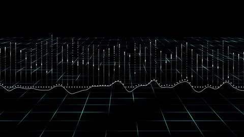 Data chart 3D. Big Data Information flow mesh design. Financial technologic.. Stockillustratie