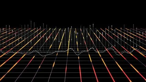 Data chart 3D. Big Data Information flow mesh design. Financial technological イラスト素材
