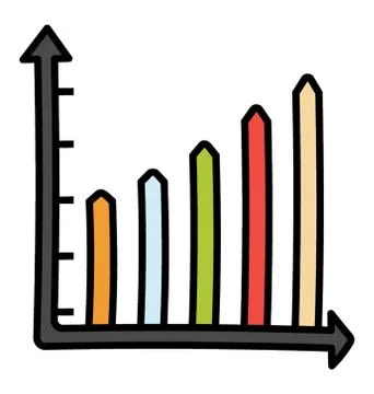 Data chart, bar graph doodle icon Stock Illustration