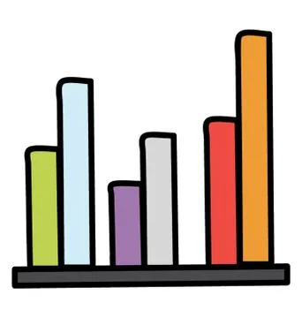 Data chart, bar graph doodle icon Stock Illustration