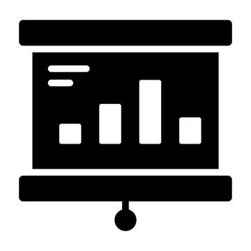 Data chart on board showing vector of presentation in trendy style, premium icon Illustrazione stock