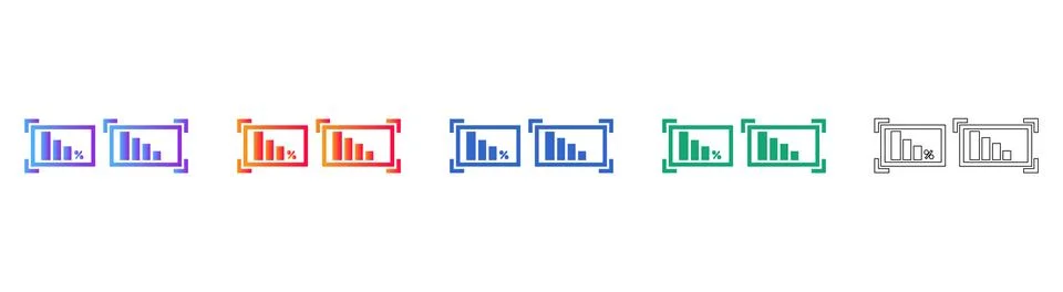 Data Chart Comparison Icons Stock Illustration