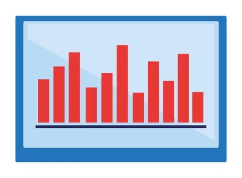 Data chart icon cartoon isolated 库存插图