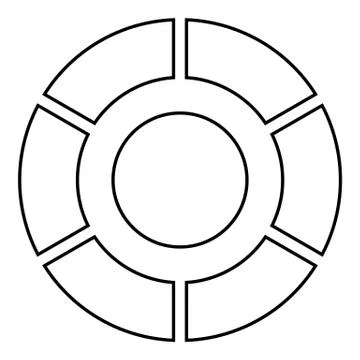 Data in chart icon, outline style Stock Illustration