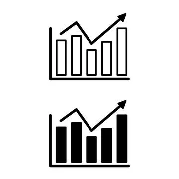 Data Chart Icons. Black and White Vector Icons. Chart Created Based on Anal.. Stock Illustration