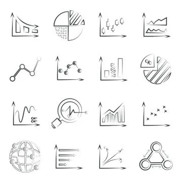 Data chart icons Stock Illustration