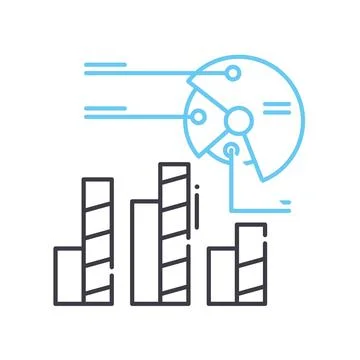 Data chart line icon, outline symbol, vector illustration, concept sign Stock Illustration