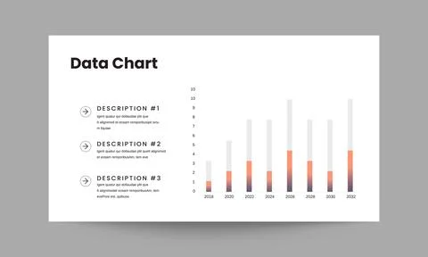 Data Chart Presentation Slide Template for Business Reports and Analysis Stock Illustration