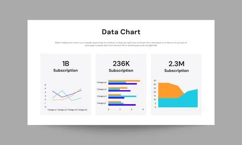 Data Chart Slide Presentation Template Modern Business &amp; Analytics Design Stock Illustration