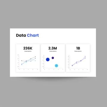 Data Chart Slide Presentation Template with Modern Business Analytics Design Stock Illustration