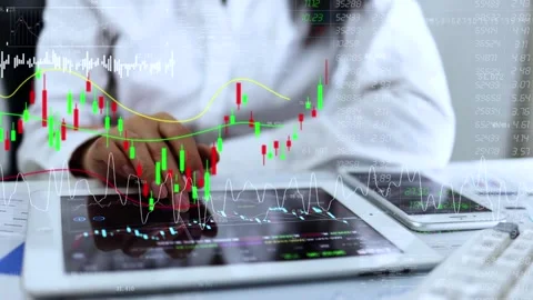 Data chart of stock market trend Stock Footage 168963233
