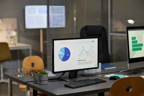 Data Charts on Computer Screen 写真素材