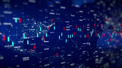 Data Charts Information in a 3D animation Stock Footage 239066236