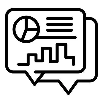 Data chat icon outline vector. Graph chart Illustrazione stock
