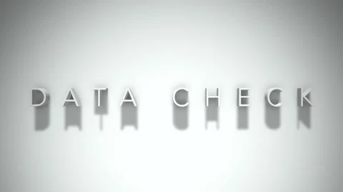 Data check 3D title animation with shadows on a white background Stock Footage 297386889