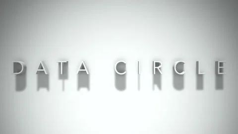 Data Circle 3D title animation with shadows on a white background Stock Footage 296665949