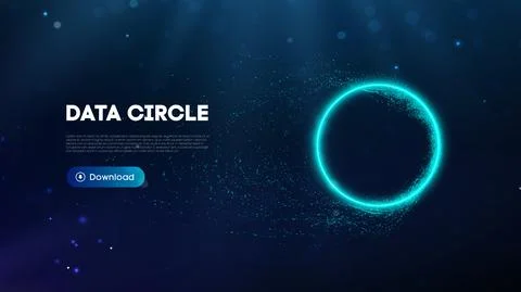 Data circle digital technology background. Internet network abstract background Stock Illustration