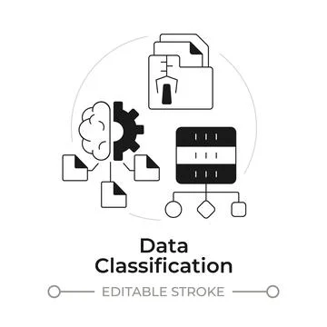Data classification modern flat line concept icon Stock Illustration