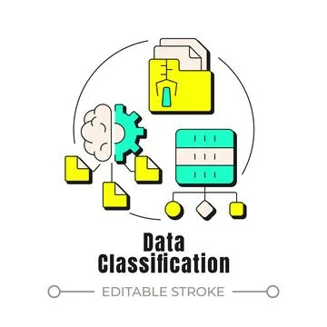 Data classification neubrutalism concept icon Stock Illustration