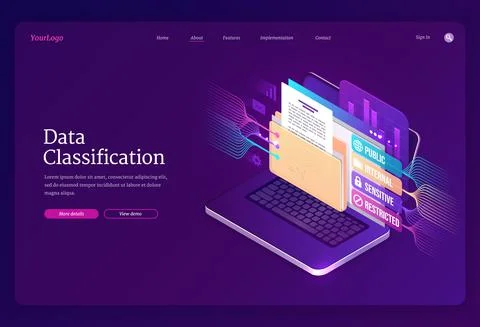 Data classification vector banner Stock Illustration