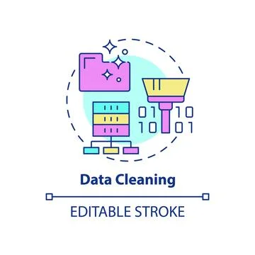 Data cleaning concept icon Stock Illustration