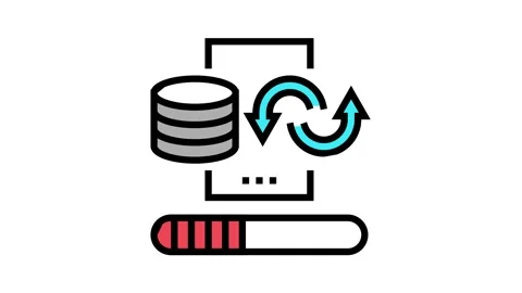 Data cleaning digital processing color icon animation 스톡 동영상 164227984