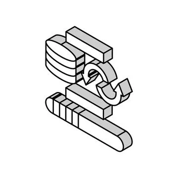 Data cleaning digital processing isometric icon vector illustration Stock Illustration