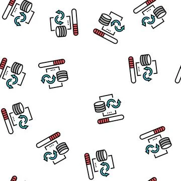 Data cleaning digital processing vector seamless pattern Stock Illustration