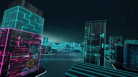 Data cleaning with digital technology concept Stock Footage 96359066