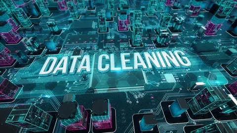 Data cleaning with digital technology concept Stock Footage 103394954