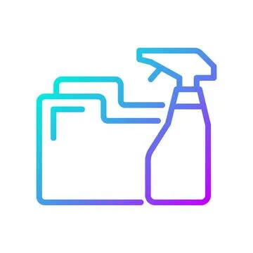 Data cleaning gradient linear vector icon Stock Illustration
