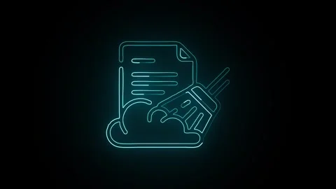 Data Cleaning Icon Isolated on Black Background Data Processing Graphic Ani.. Vídeos de archivo 331852916
