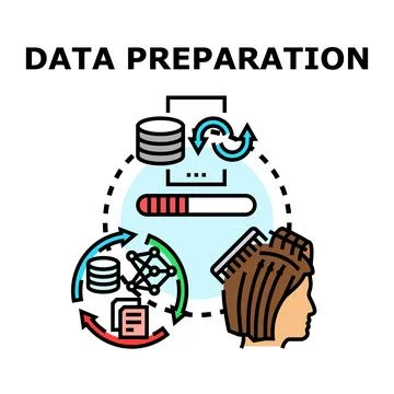 Data cleaning organizing and structuring for analysis Stock Illustration