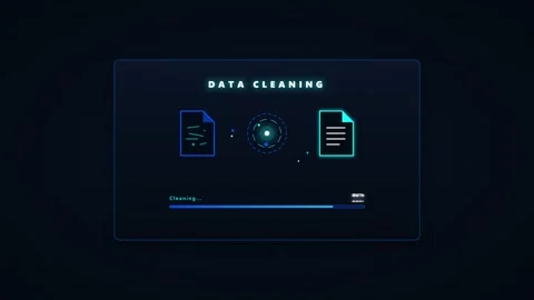 Data cleaning process animation: digital file optimization and information .. Stock Footage 337559367