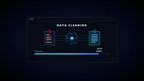 Data cleaning process animation: digital information processing and optimiz.. Video stock 337559383