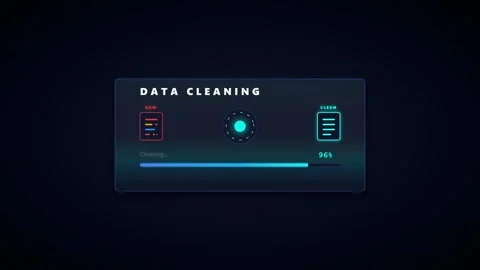 Data cleaning process ui animation: automated digital information optimizat.. Stock Footage 337559431