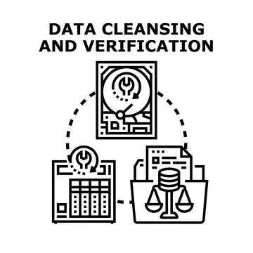 Data cleansing and verification process optimizing information quality イラスト素材