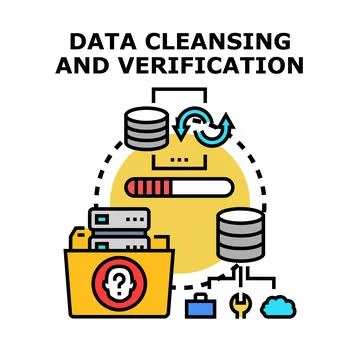 Data cleansing and verification process optimizing information 库存插图