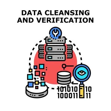 Data cleansing and verification process optimizing information quality Stock Illustration